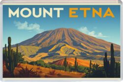 Mount Etna - Italy - Artistic Jumbo Fridge Magnet 26I1