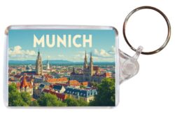 Munich - Germany - Artistic Double Sided Large Keyring 26F1