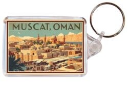 Muscat - Oman - Artistic Double Sided Large Keyring 26O2