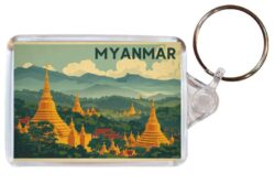 Myanmar - Artistic Double Sided Large Keyring 26M1