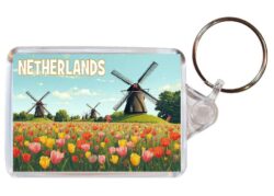 Netherlands - Artistic Double Sided Large Keyring 26H1