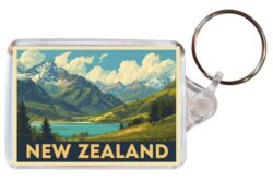 New Zealand - Artistic Double Sided Large Keyring 26NZ1