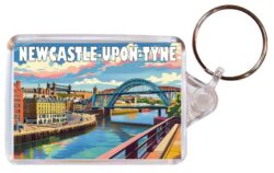 Newcastle-upon-Tyne - Tyneside - Artistic Double Sided Large Keyring 26E1