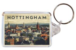Nottingham - Nottinghamshire - Artistic Double Sided Large Keyring 26E1