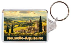 Nouvelle-Aquitaine - France - Artistic Double Sided Large Keyring 26F1