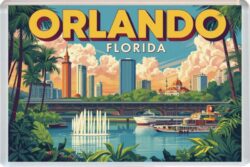 Orlando - USA - Artistic Jumbo Fridge Magnet 26US2