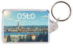 Oslo - Norway - Artistic Double Sided Large Keyring 26N1