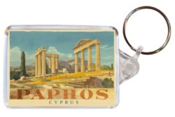 Paphos - Cyprus - Artistic Double Sided Large Keyring 26C1