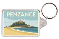 Penzance - Cornwall - Artistic Double Sided Large Keyring 26E1