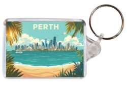 Perth - Australia - Artistic Double Sided Large Keyring 26A2
