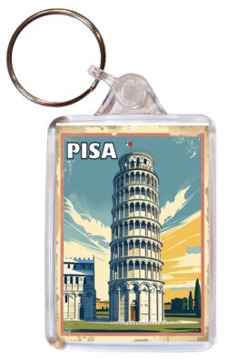 Pisa - Italy - Artistic Double Sided Large Keyring 26I1