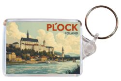 Plock - Poland - Artistic Double Sided Large Keyring 26P1
