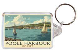 Poole - Dorset - Artistic Double Sided Large Keyring 26E1
