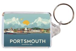 Portsmouth - Hampshire - Artistic Double Sided Large Keyring 26E1