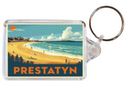 Prestatyn - Wales - Artistic Double Sided Large Keyring 26W1