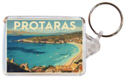 Protaras - Cyprus - Artistic Double Sided Large Keyring 26C1