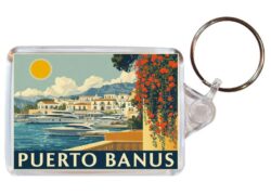 Puerto Banus - Spain - Artistic Double Sided Large Keyring 26S1