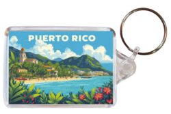 Puerto Rico - Carribean - Artistic Double Sided Large Keyring 26C1