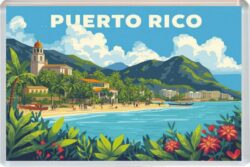Puerto Rico - Caribbean - Artistic Jumbo Fridge Magnet 26C1
