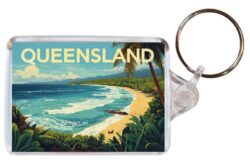 Queensland - Australia - Artistic Double Sided Large Keyring 26A1