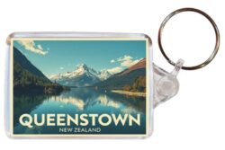 Queenstown - New Zealand - Artistic Double Sided Large Keyring 26NZ1