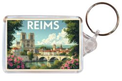 Reims - France - Artistic Double Sided Large Keyring 26F1
