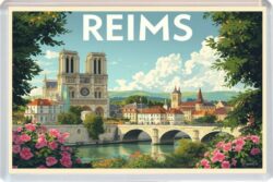 Reims - France - Artistic Jumbo Fridge Magnet 26F1