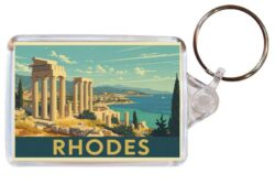 Rhodes - Greece - Artistic Double Sided Large Keyring 26F1