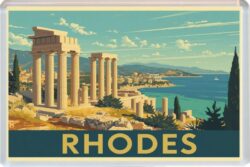 Rhodes - Greece - Artistic Jumbo Fridge Magnet 26G1