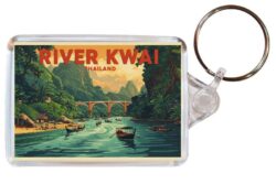River Kwai - Thailand - Artistic Double Sided Large Keyring 26T1