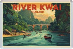 River Kwai - Thailand - Artistic Jumbo Fridge Magnet 26T1
