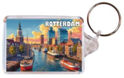 Rotterdam - Artistic Double Sided Large Keyring 26H1