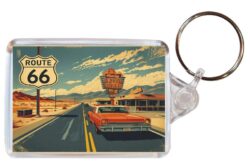 Route 66 - USA - Artistic Double Sided Large Keyring 26US1