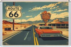 Route 66 - USA - Artistic Jumbo Fridge Magnet 26US1