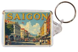Saigon - Vietnam - Artistic Double Sided Large Keyring 26V1