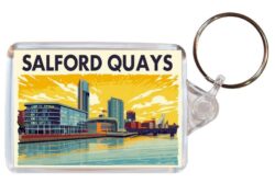 Salford Quays - Lancashire - Artistic Double Sided Large Keyring 26E1
