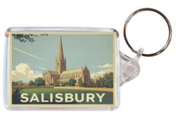 Salisbury - Wiltshire - Artistic Double Sided Large Keyring 26E1