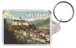 Salzburg - Austria - Artistic Double Sided Large Keyring 26A1