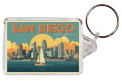 San Diego - USA - Artistic Double Sided Large Keyring 26US1