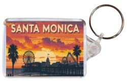 Santa Monica - USA - Artistic Double Sided Large Keyring 26US1