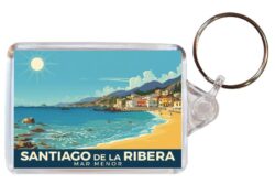 Santiago de la Ribera - Spain - Artistic Double Sided Large Keyring 26S1