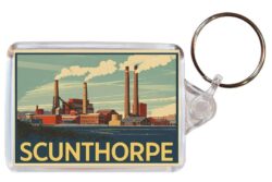 Scunthorpe - Lincolnshire - Artistic Double Sided Large Keyring 26E1