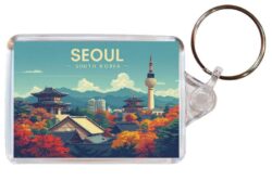 Seoul - South Korea - Artistic Double Sided Large Keyring 26SK1