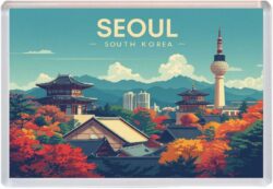 Seoul - South Korea - Artistic Jumbo Fridge Magnet 26SK1