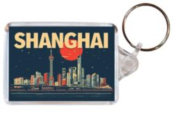 Shanghai - China - Artistic Double Sided Large Keyring 26C1
