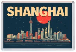 Shanghai - China - Artistic Jumbo Fridge Magnet 26C1