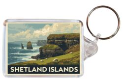 Shetland Islands - Scotland - Artistic Double Sided Large Keyring 26S1
