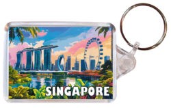 Singapore - Artistic Double Sided Large Keyring 26S1