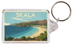 Skala - Kefalonia - Artistic Double Sided Large Keyring 26F1