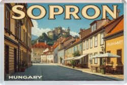 Sopron - Hungary - Artistic Jumbo Fridge Magnet 26H1
